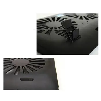 Kovinske Plošče Dual Fan Cooler Visoke Hitrosti Prenosni Hladilnik Prenosnik za Hlajenje Pad Slim Stand za 15.6 Inch PC Računalnik