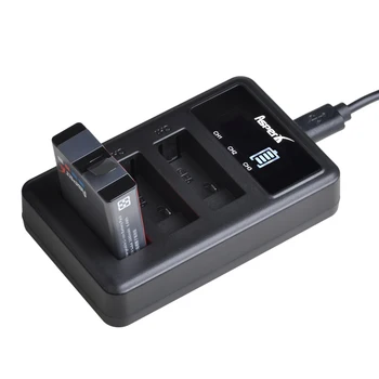 1680mAh AHDBT-501 baterija za Gopro Hero 7 Črna Junak 6 Junak 5 nazaj baterija za GoPro Hero7 6 5 Kamere+LED 3slots Polnilnik USB