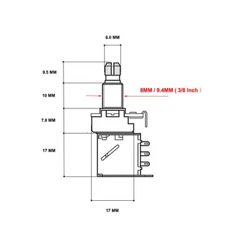 【Made in USA】1 Kos Medenina Gred Push Push Pot Potenciometer Za Električno Kitaro, A250K/B250KA500K/B500K