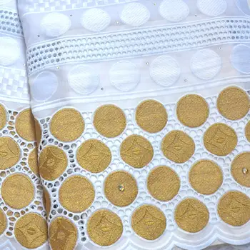 Belo zlato švicarske voile čipke v švici 2019 Visoke Kakovosti suho bombažno Čipke Visoke kakovosti švicarskega voile Čipke tkanine DG959