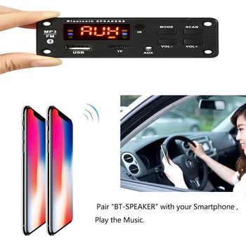 FLH 5/12 V LCD, Bluetooth, MP3 Odbor WAV WMA Dekodiranje MP3 Predvajalnik Audio Modul Podpora FM Radio AUX USB Z Lyrics Display