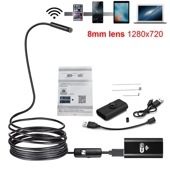 Novi HD 1200P Wifi Endoskop Kamero USB IP68 Vodotesen Borescope Pol Togo Cev Brezžični Video Pregled za Android/iOS