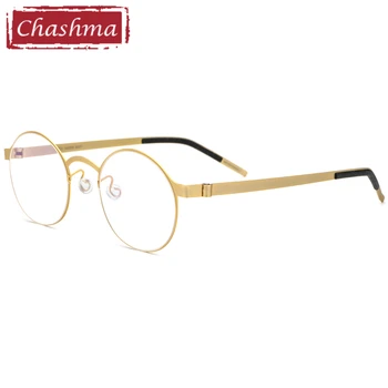 Chashma Brezvijačno Očala Krog Moških Titana Recept Optični Okvir Ženske Svetlobe Retro Očala