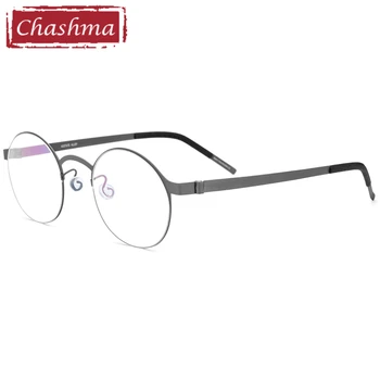 Chashma Brezvijačno Očala Krog Moških Titana Recept Optični Okvir Ženske Svetlobe Retro Očala