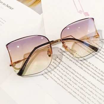Pol Okvir Dvojni Barve Objektiv Mačka Oči, Sončna Očala, Za Ženske Do Leta 2020 Novo Modno Elegantna Gradient Zlitine Sončna Očala Ženska Seksi Odtenki