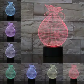 7 Barv Spreminjanje oglasa 3D Lučka na Dotik Daljinsko USB Noč Svetlobe Luces Led Decoracion Ozračja Osvetlitev Lampara Svetilka Darilo