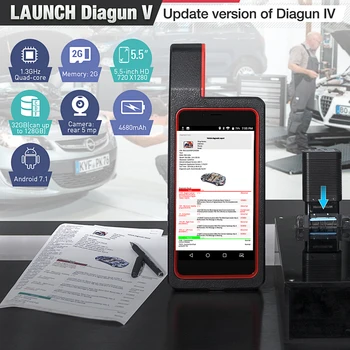 Začetek X431 Diagun V z 2 let Brezplačno online Update X-431 Diagun iv bolje kot Diagun iii Auto obd2 diagnostično orodje