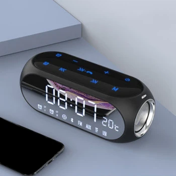 Prenosni Domače Namizne Ure Brezžični Bluetooth Zvočnik Mobilni Računalnik, Digitalni Radio, Mini Budilka Zvočnik-Bel