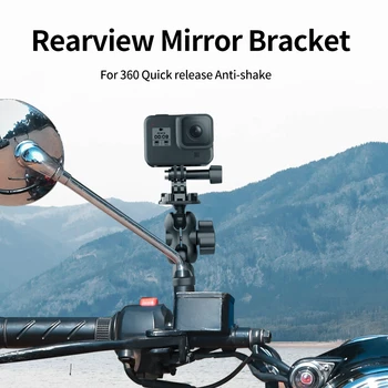 TELESIN motorno kolo, Kolo Rearview Mirror Nastavljiv Nosilec za Cev Objemka Telefon Posnetek Za GoPro Osmo Dejanje Insta360 ENEGA R Telefon
