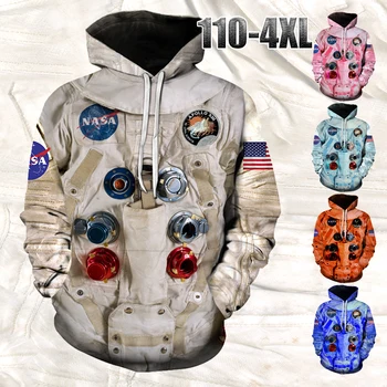 Cool Visoke Kakovosti 3D Tiskanja Astronavt Hoodie Otroke, Moške, Ženske Unisex Cosplay Astronavt Majica