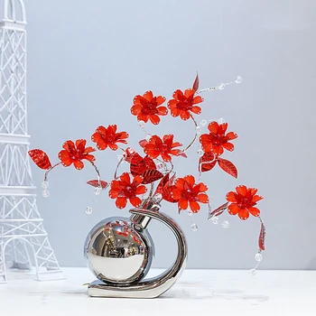 Evropske sodobne ustvarjalne 8 barvah Opeke-vdelan Kristalni Cvet Figurice modni dom dekoracijo obrti Poročna Darila, Okraski
