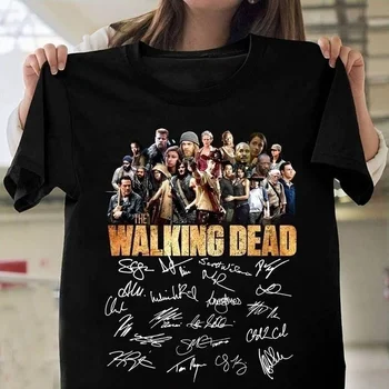Mens Moda Walking Dead Podpis Ljubitelje Majica Črna Majica XS-5XL