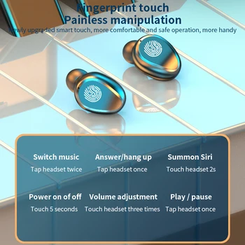 TWS Bluetooth Brezžične Slušalke 2000mAh Športne Slušalke Nepremočljiva Šok Bas Slušalke PC Gaming Hrupa Preklic Mini Čepkov
