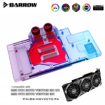 Barrow GPU Blok Za MSI RTX 3070 Ventus 3X OC, Video Kartice, Hladilnik, M/B 3Pin ARGB SINHRONIZACIJO, BS-MSV3070-PA