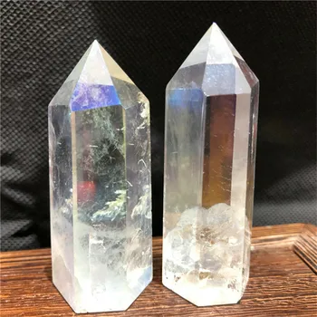 Nataural kamen in kristali palico točke mavrica aura kristalno obelisk, zdravilni kamen za darilo
