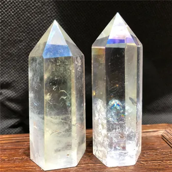 Nataural kamen in kristali palico točke mavrica aura kristalno obelisk, zdravilni kamen za darilo