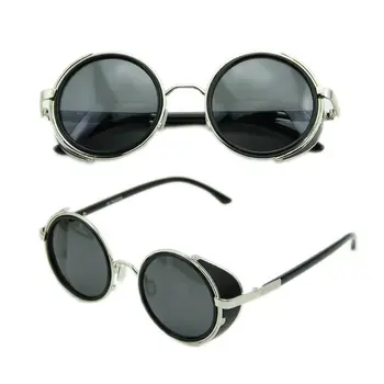Sunglasse Cyber Očala Steampunk 50s Okrogle Očala Vintage Retro Slogu Blinder
