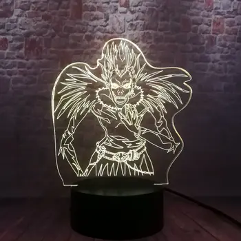 3D Iluzije LED Lučka 7 Barv Spreminjanje Nočna Model Japonska Manga Ryuk Smrti Opomba Anime Figuras Igrače