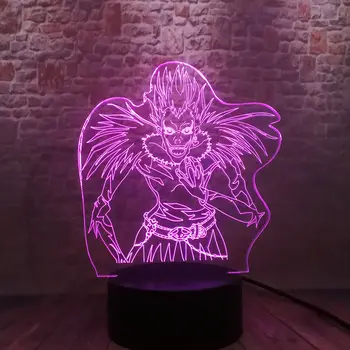 3D Iluzije LED Lučka 7 Barv Spreminjanje Nočna Model Japonska Manga Ryuk Smrti Opomba Anime Figuras Igrače
