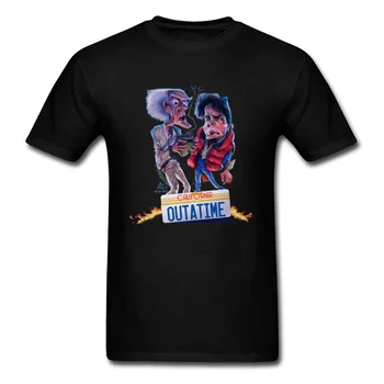 Retro 80. T-shirt Nazaj V Prihodnost Majica s kratkimi rokavi Moški Delorean Tshirt Doc Brown Marty Black Tees Fiction Film Oblikovalec Vrhovi Bombaž