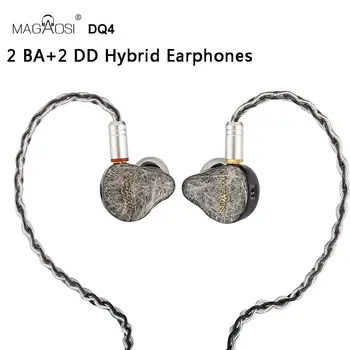 MAGAOSI DQ4 2BA + 2DD Hibridni Slušalke V Uho Hifi Monitor DJ Studio šumov Glasbe Čepkov MMCX Ob Slušalke