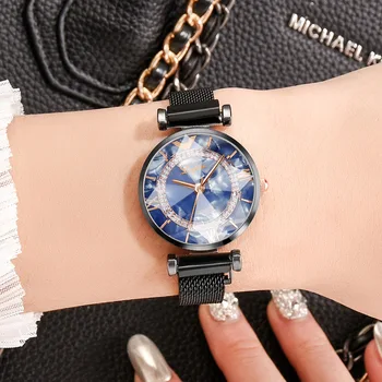 Ženske Gledajo Moda Magnetne Sponke Watch Dame Watch Rose Zlata Zlitine Očesa Pasu Za Ženske relogio feminino reloj mujer 2020
