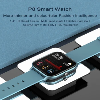 P8 Nove Pametne Gledam Ženske Fitnes Kalorij Monitor Bluetooth Glasbe, Gledanje 1,4-palčni Full Zaslon na Dotik Smartchwatch android Ženske Sma