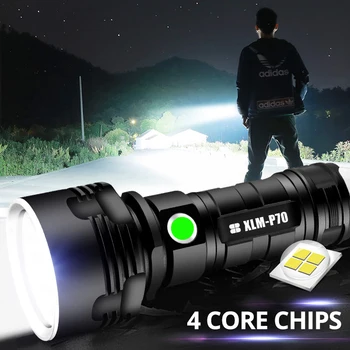 Super Močan XHP70 LED Svetilka XHP50 Taktično Svetilko USB Polnilne Linterna Vodotesna Svetilka Ultra Svetla Luč za Kampiranje