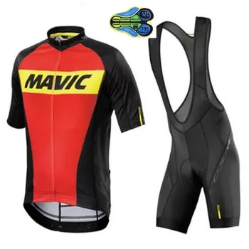 2020 Oranžna MAVIC Kolesarska Ekipa Jersey 16D Kolesarske Hlače Ropa Ciclismo Mens Poletje Quick Dry Pro Kolesarjenje Maillot Nositi Hlače