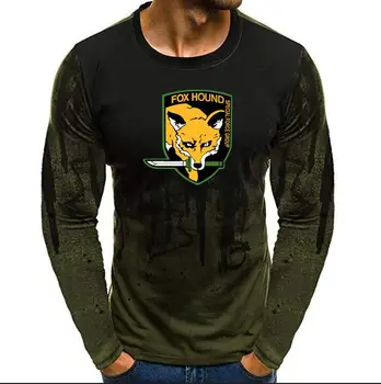 Majica s kratkimi rokavi Moški Gradient Barve, Dolgi Rokav Beefy Mišice Osnovne Bluzo Tee Rokavi Top Fox hound Posebne sile skupine Priložnostne tshirt