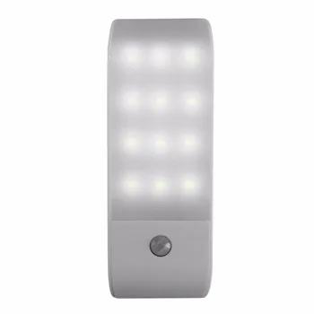 12 LED PIR Ir Stick-on Polnilna Omaro Noč Svetlobe USB Detektorja Gibanja Indukcijski Senzor Garderoba Hodnik Lučka 5V