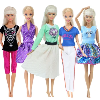 5 Kos / Veliko Ročno Mini Obleka Mešani Stil Poroka Stranka Nositi Krilo Čipke Obleke, Oblačila za Barbie Lutka Dodatki, Igrača za Otroke