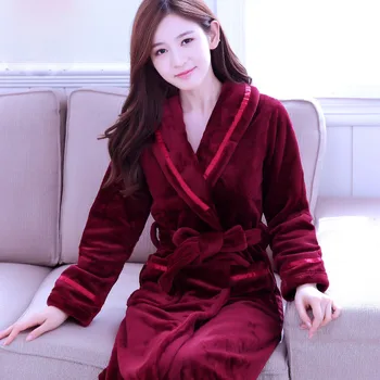 Obleke Ženske Dolgo Kawaii Družico Haljo Mehko Toplo Trendy Kopalni Plašč V Korejskem Slogu Ženska Natisnjeni Kolena-Dolžina Nightdress Elegantno