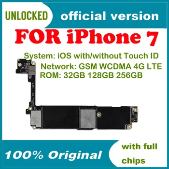 32GB 256GB original za iPhone 7 motherboard 128GB NO touch ID odklenjen za iphone 7 4.7 palčni IOS Sistem logike odbora Ne Zaklenjena
