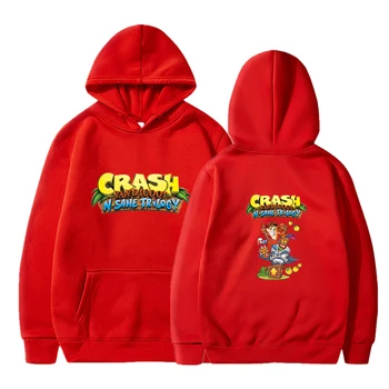 Moške r 2020 blagovne znamke Crash Bandicoot natisnjeni retro barva krog vratu puloverju priložnostne, športni pulover s kapuco