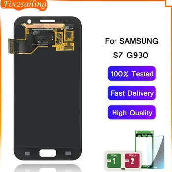 Preizkušen Delovnih AMOLED Zaslon LCD Zaslon na Dotik Zbora Za Samsung Galaxy S7 G930 G930A G930F SM-G930F