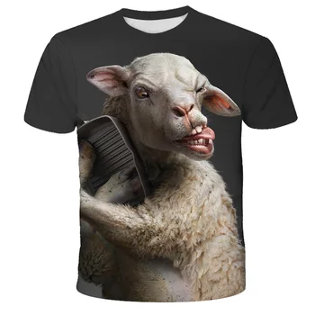 Poletje je nova 3D tisk T-shirt za moške ulica oblačila smešno ovčje kože kratek sleeved majica s kratkimi rokavi top živali moška športna majica s kratkimi rokavi