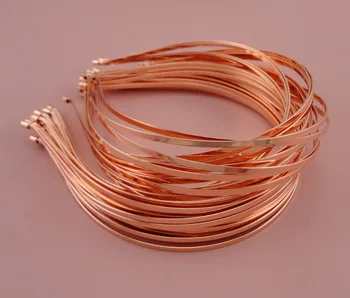 5PCS Rose Zlato navaden dvojno 3 mm, ploščate žice lase trakovi na nickle brezplačno in vodijo, brezplačno za DIY lase accessorie,UGODNO za VEČINO
