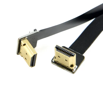 CYFPV Dvojno Gor pod Kotom 90 Stopnjo HDMI je združljiv Tip A Moški Moški HDTV FPC Ravno Kabel 50 cm za FPV HDTV Multicopter iz Zraka