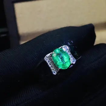 Visoko Kakovost Naravnega in Pravi smaragdni prstan Brezplačna dostava 925 funt silve Fine nakit za Moški Ali Ženska