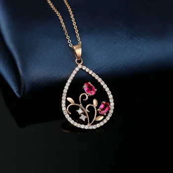 Nova kaplja vode cvet ogrlica prekrita rose zlata ogrlica posla nakit za ženske