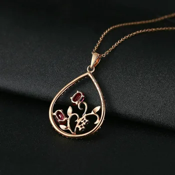 Nova kaplja vode cvet ogrlica prekrita rose zlata ogrlica posla nakit za ženske