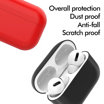 LINGCHEN Silikona Primeru Zaščitni ovitek za Apple Airpods pro TWS Bluetooth Slušalke mehki Silikonski Pokrovček Za Airpods Zaščitna