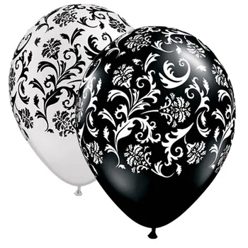 Visoka kakovost Black Star Balon 12 inch Tiskanje Trebušaste Damasta Zvezde Črno Bele balone barve Klasičnih globos Stranka dobave