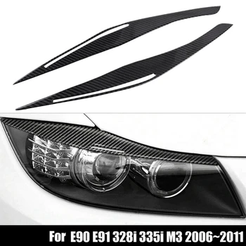 Ogljikovih Vlaken Smerniki Veke Obrvi Kritje Nalepke Trim za BMW E90 E91 328I 335I M3 2006-2011
