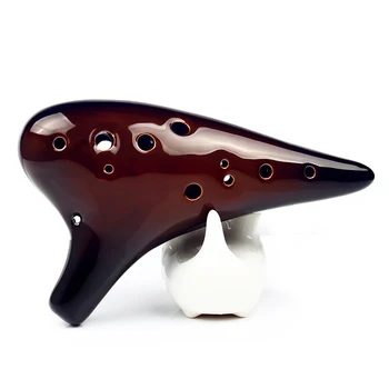 Rjava Gradient Ocarina 12 Lukenj AC tipko Veter Glasbeni Instrument za Glasbo Amaterji