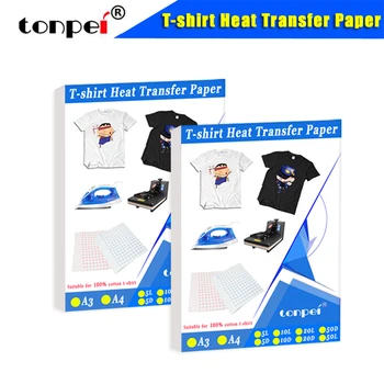 A3 A4 T shirt Prenos Toplote papir za svetlo / temno barvo Bombažne Tkanine Tkanine, inkjet Tiskanje Design