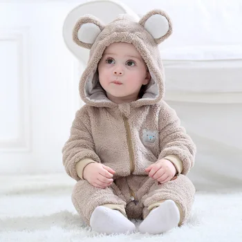 Baby Bear Kostum Živali Risanka Cosplay Kigurumis Srčkan Onesie Childer Bo Ustrezala Fant Dekle Flanela Pozimi Toplo Fancy Obleko