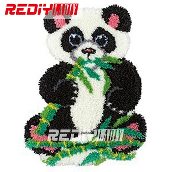 DIY Preprogo Preprogo Panda in Bambusa Zapah Kavljem Preprogo Kompleti Crocheting Tapiserija Akril Preja Blazine Set za Vezenje Nedokončane