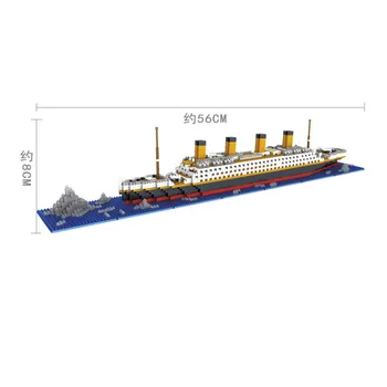 1860Pcs Titanik Določa RMS Križarjenje z Ladjo Ladja Model gradniki Številke Igrače DIY Diamond Mini 3D Opeke Kit Igrače Za Otroke